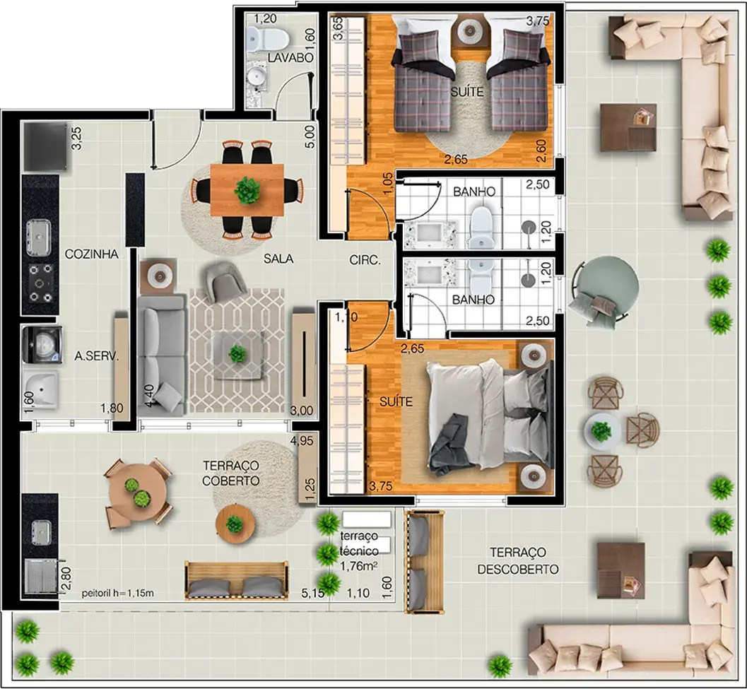 apartamentos garden 3-4